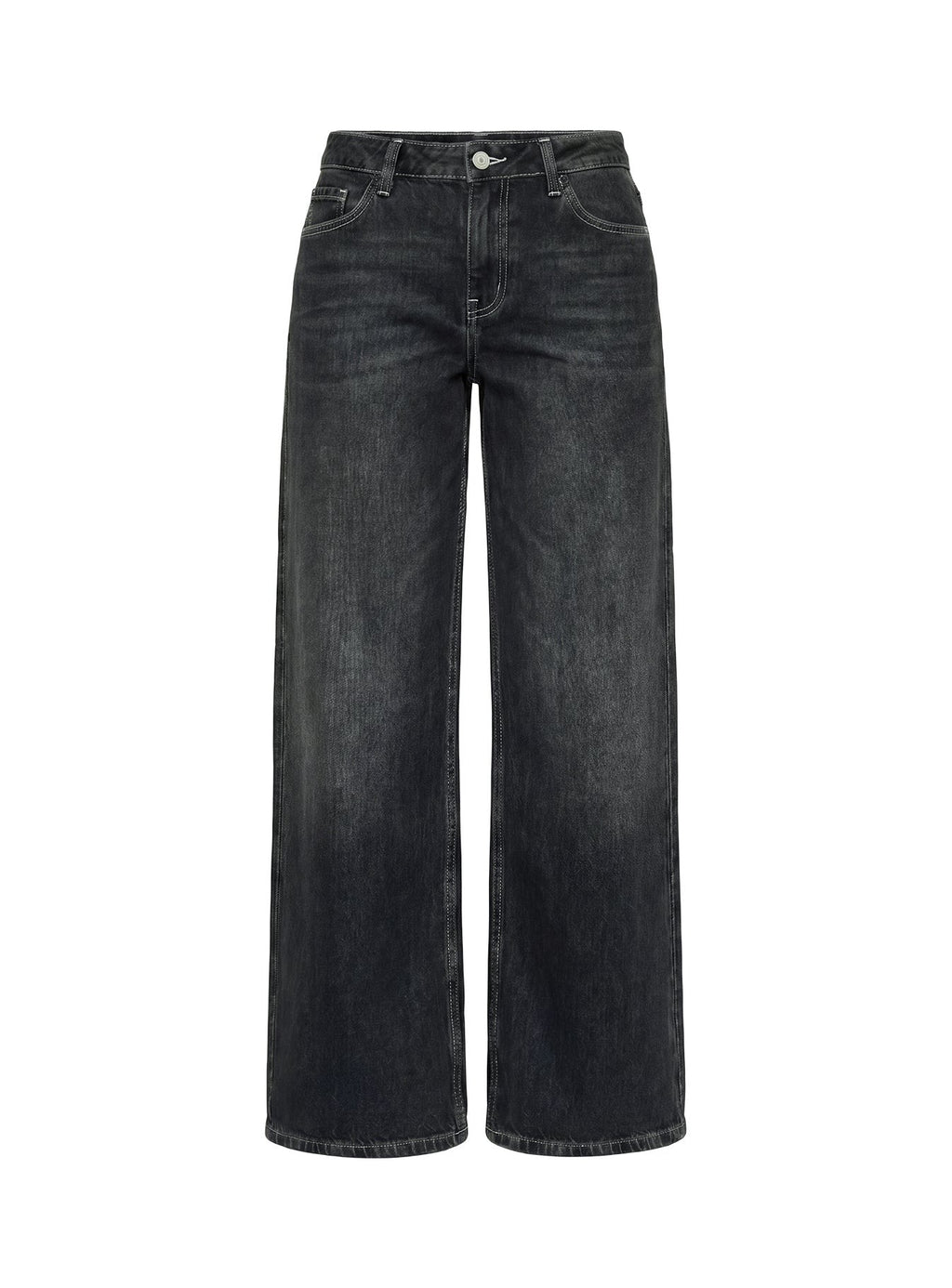 Ramos Low Rise Wide Leg Jeans Dark Grey Wash
