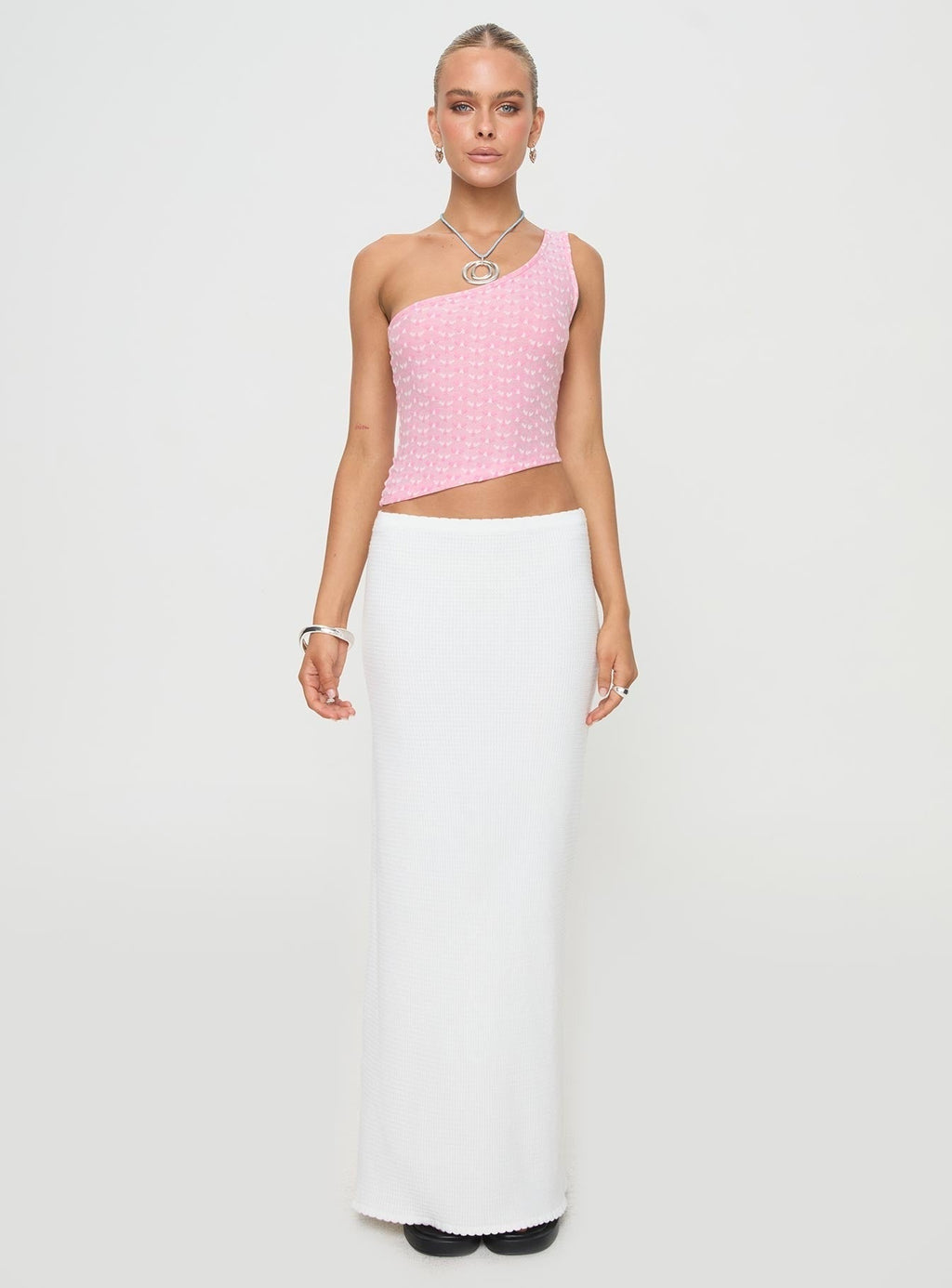 Lithay One Shoulder Top Pink
