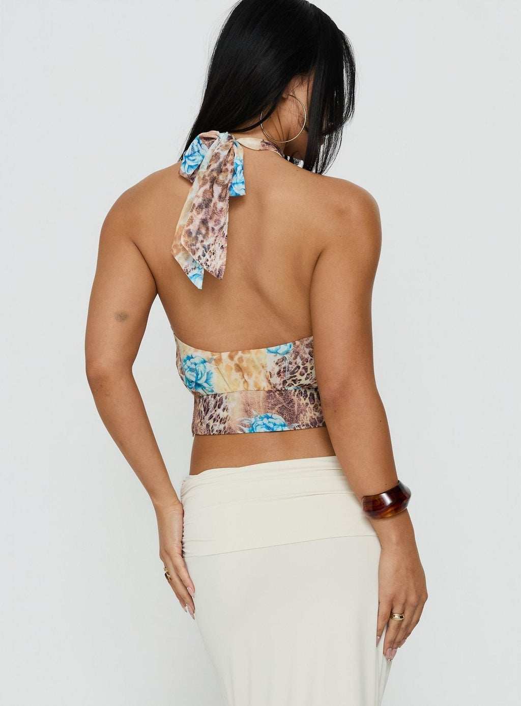 Kamella Keyhole Halter Top Multi