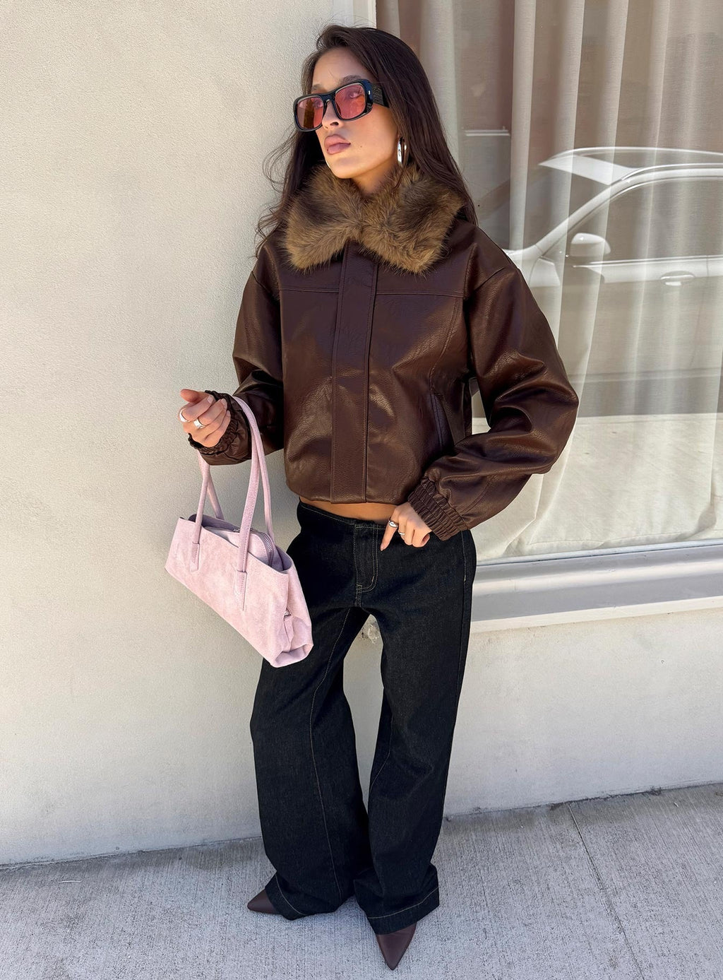 Humankind Faux Fur Jacket Brown