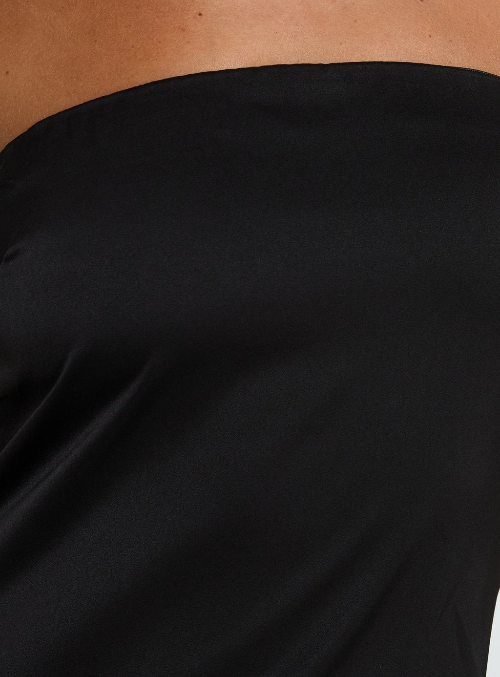 Lamia Strapless Asymmetrical Top Black