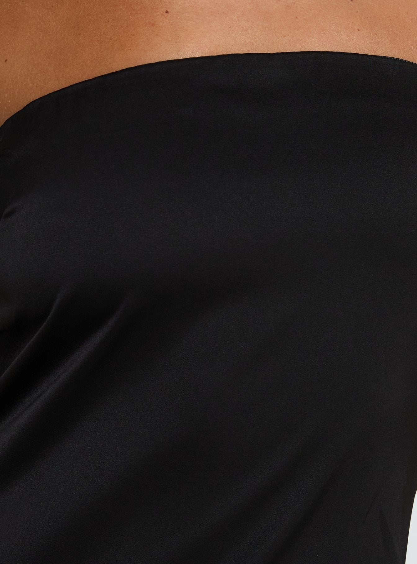 Lamia Strapless Asymmetrical Top Black