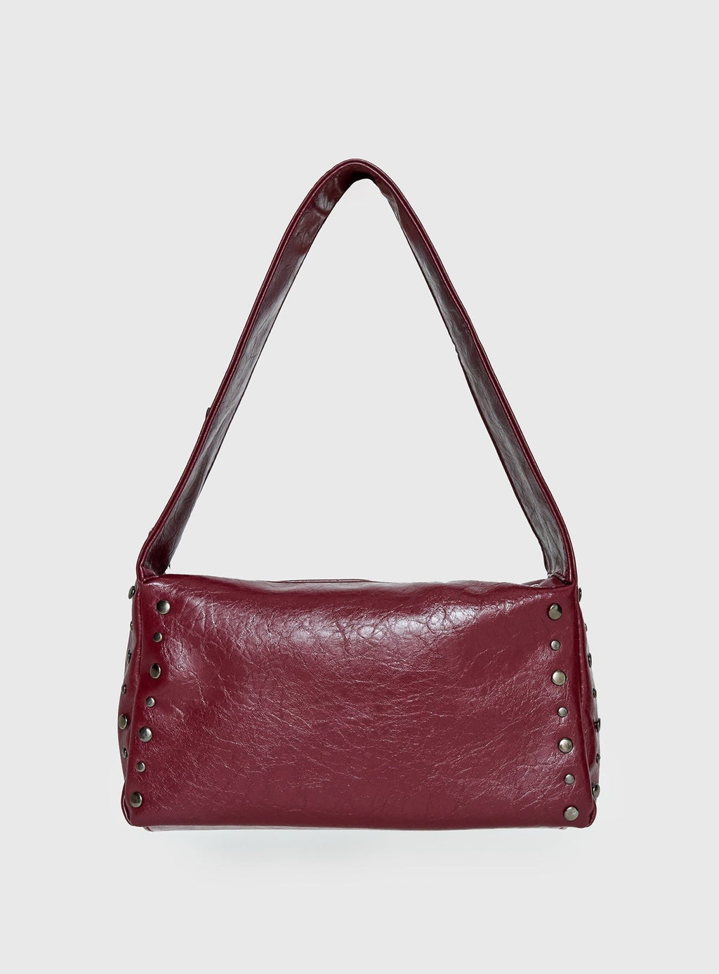 Kaiser Stud Detail Shoulder Bag Burgundy