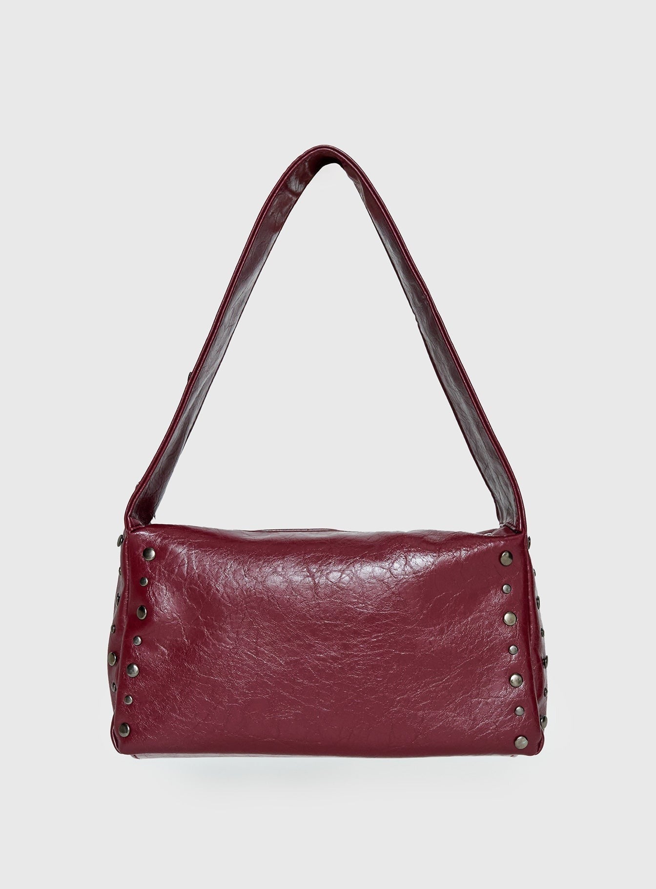 Kaiser Stud Detail Shoulder Bag Burgundy