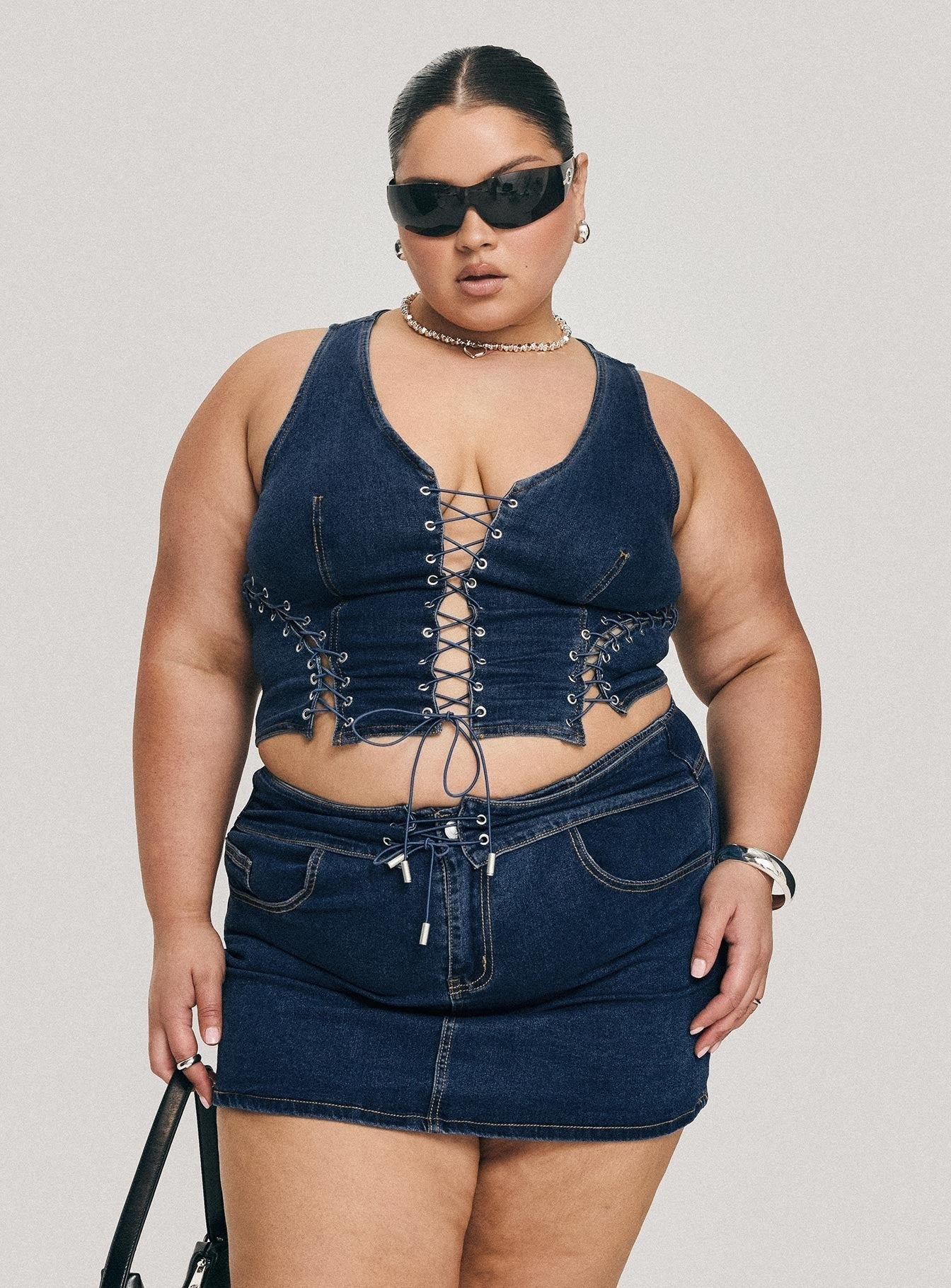 Edenette Top Mid Blue Wash Curve