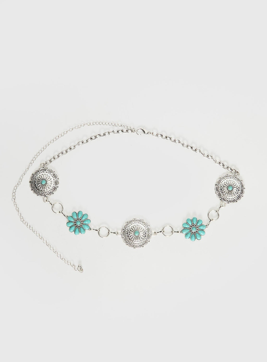 Like A Charm Chain Belt Silver / Blue