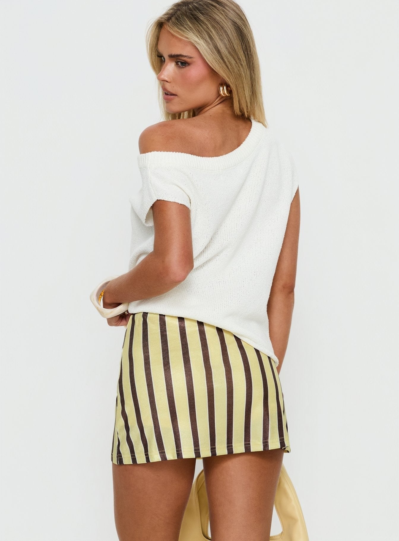 Norina Skort Yellow / Brown Stripe