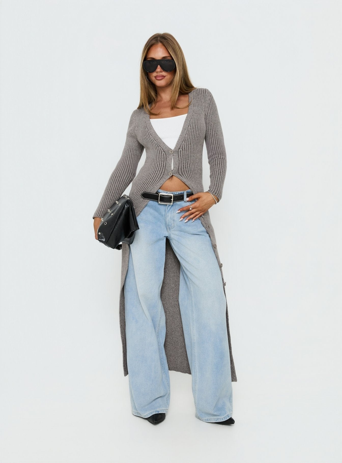 Early Nights Longline Cardigan Grey