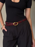 Atreides Faux Leather Belt Burgundy / Gold
