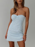 Malena Strapless Mini Dress Light Blue