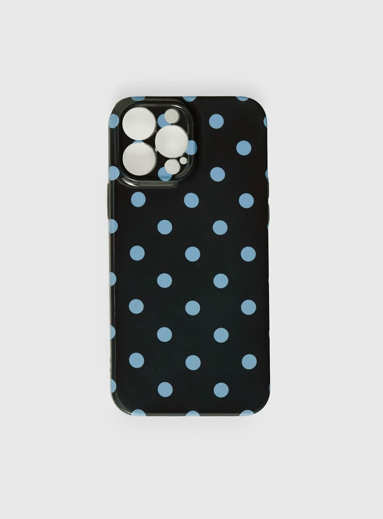 Ferrera iPhone Case Black / Blue Polka
