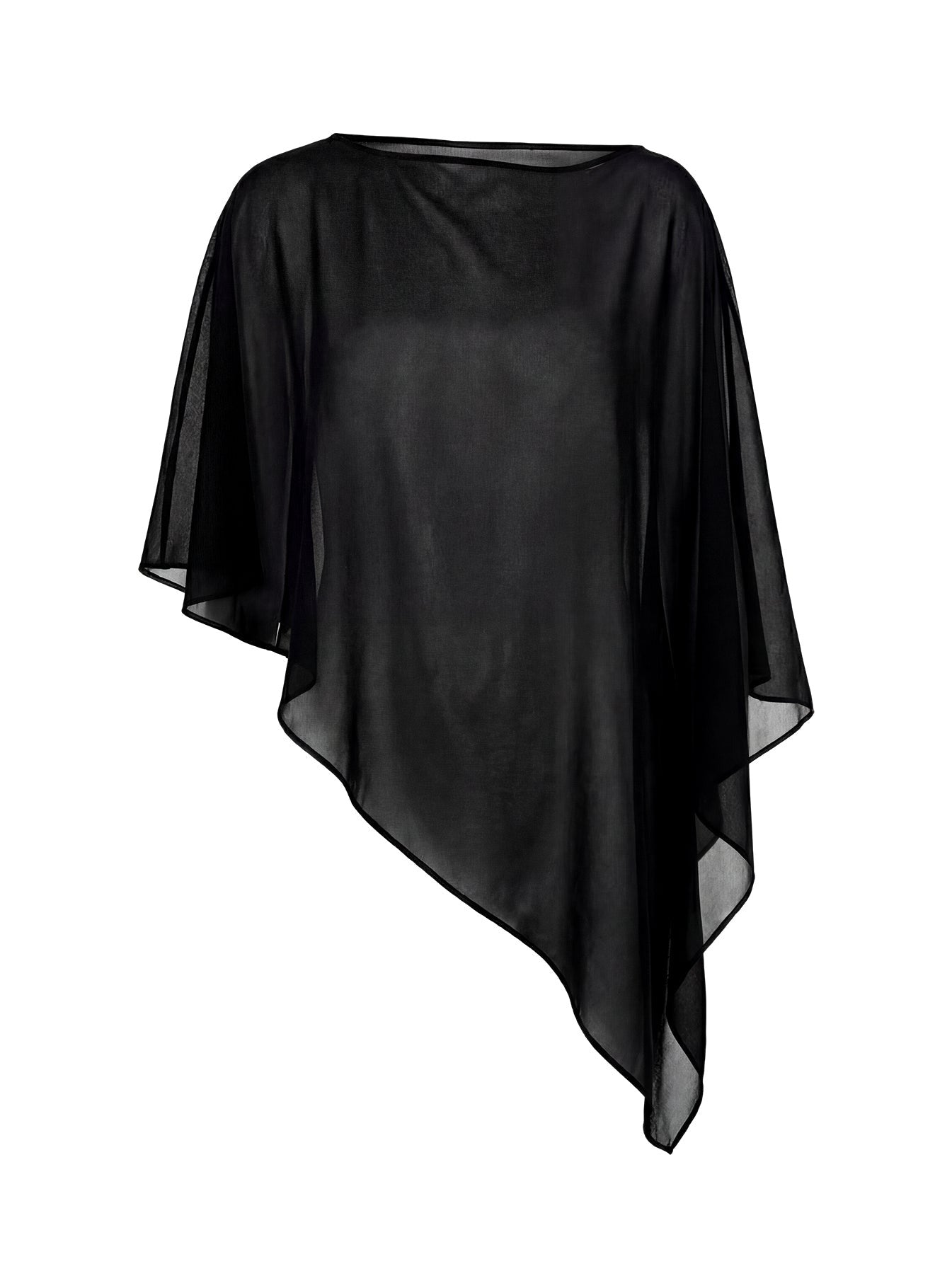 Mairelle Sheer Poncho Black