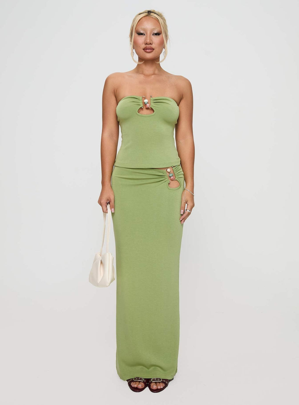 Sun Chaser Strapless Top Green