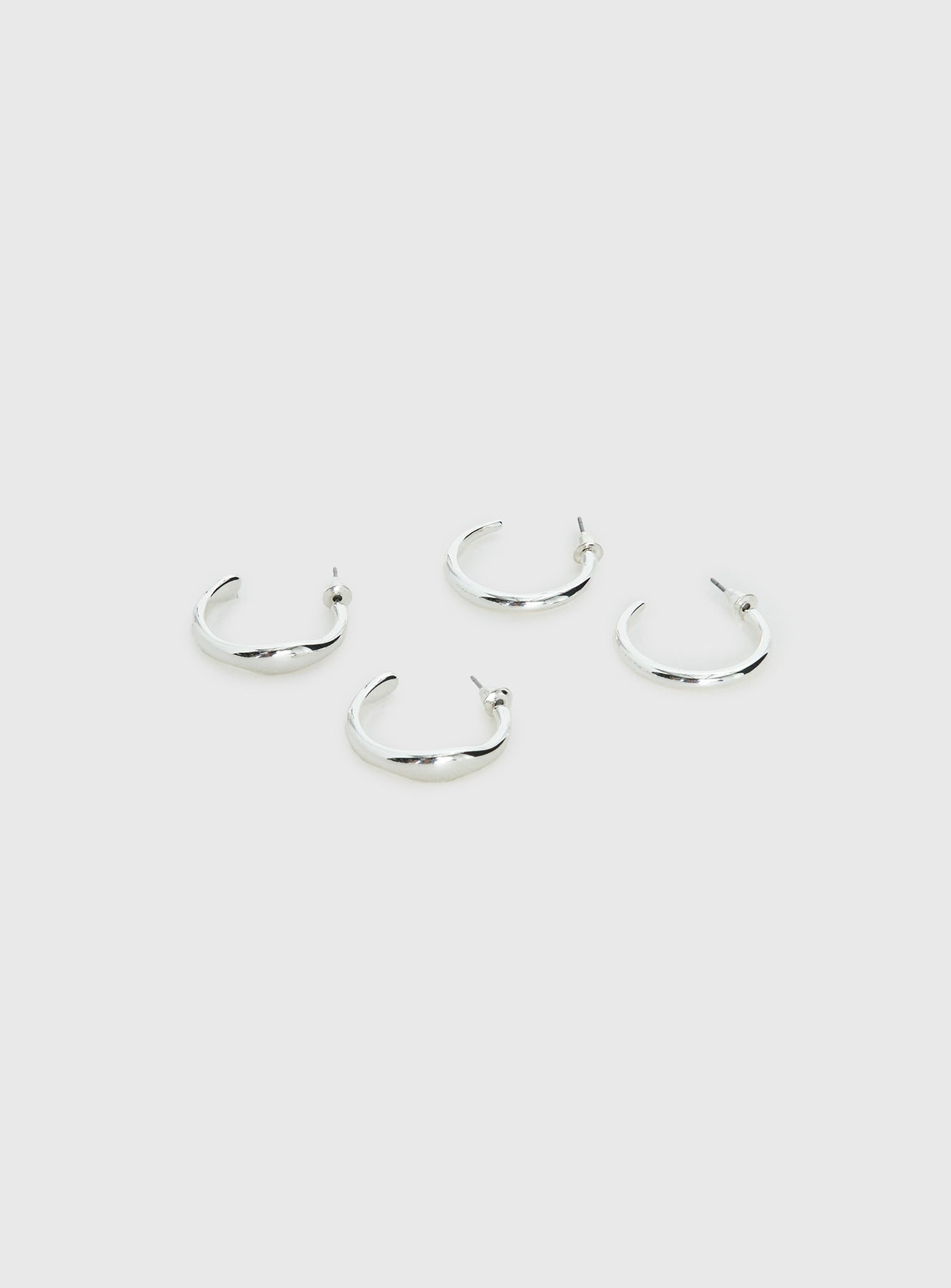 Lahna Hoop Earring Pack Silver