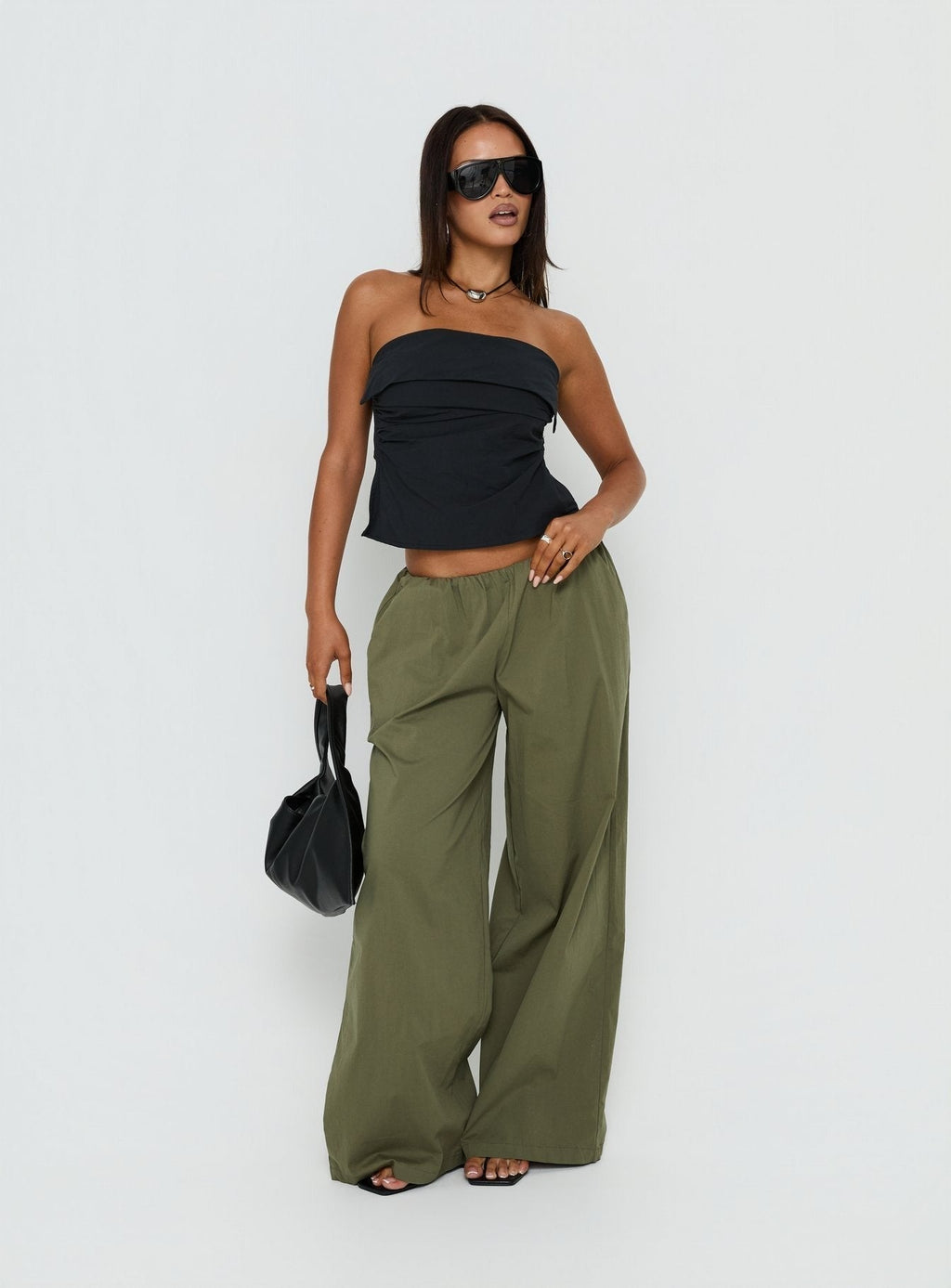 Christalle Strapless Tie Back Top Black