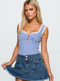 City Of Dreams Bodysuit Blue Gingham