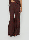 Bellara Tie Waist Pants Chocolate / Red Polka Dot