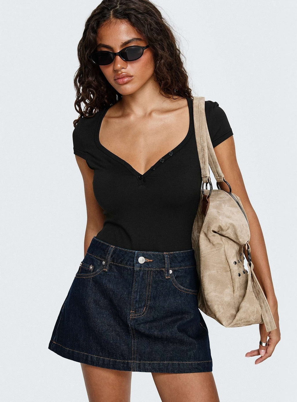 Laretta Button Up Bodysuit Black