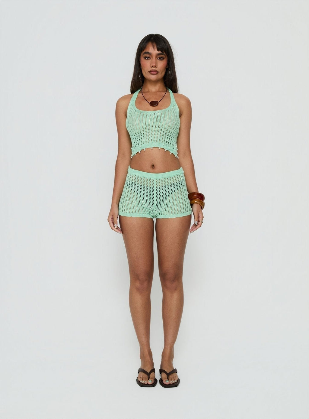 Next Level Knit Shorts Green