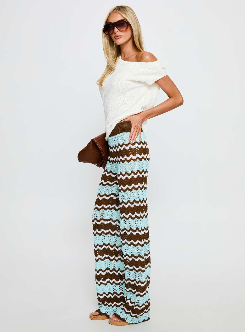 Rozia Knit Pant Blue Stripe