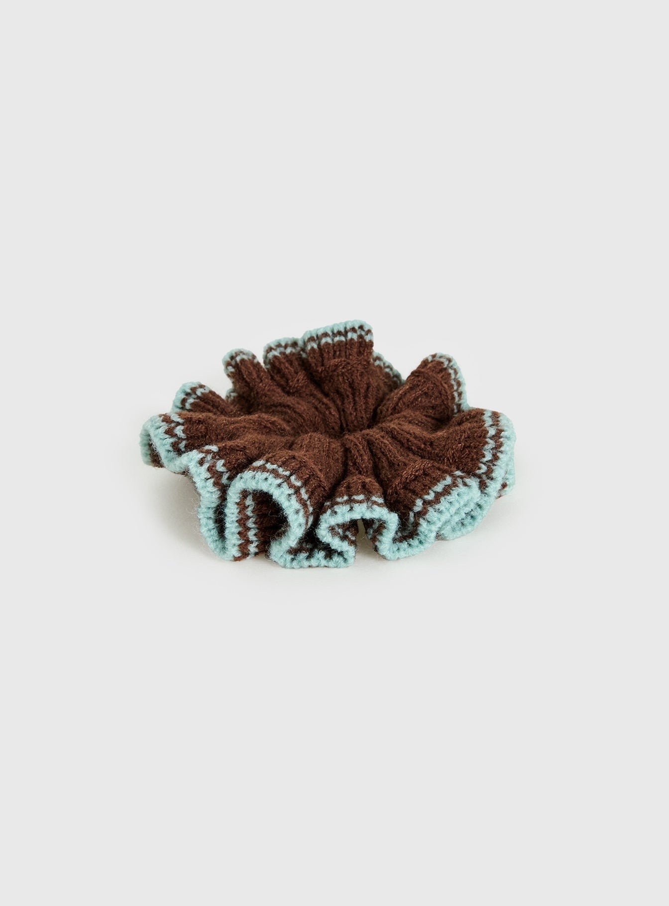 Yumie Knit Scrunchie Chocolate / Blue