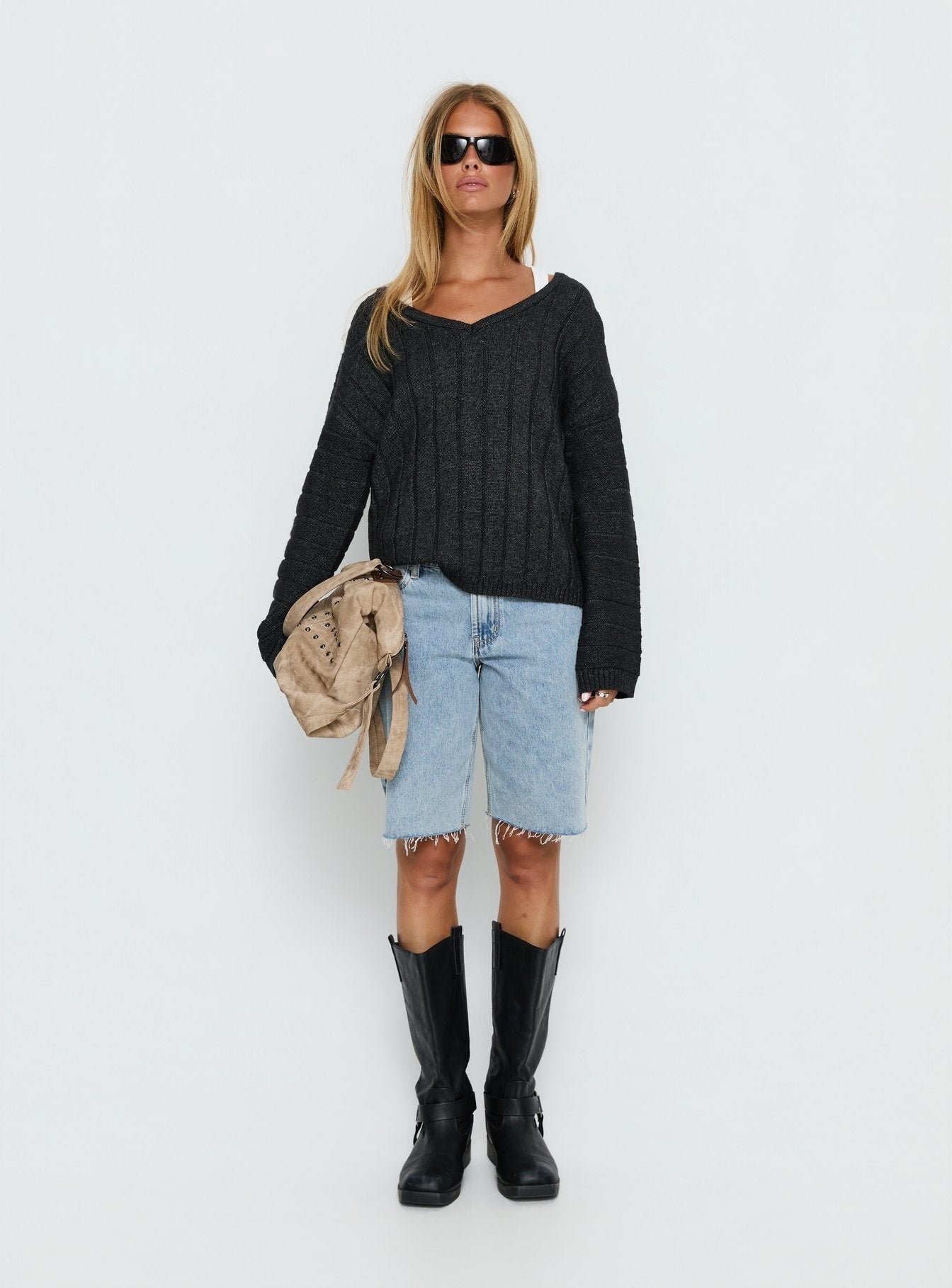Main Thing Knit Sweater Black Marle