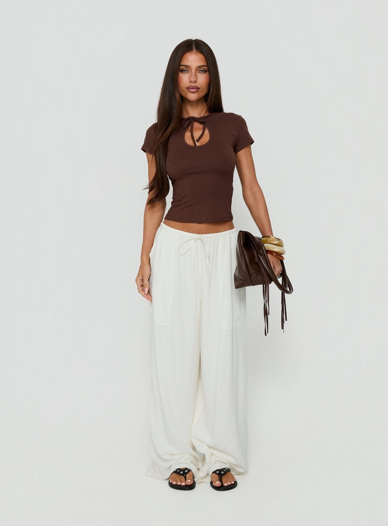 Peacemaker Tie Waist Relaxed Pants Off-White