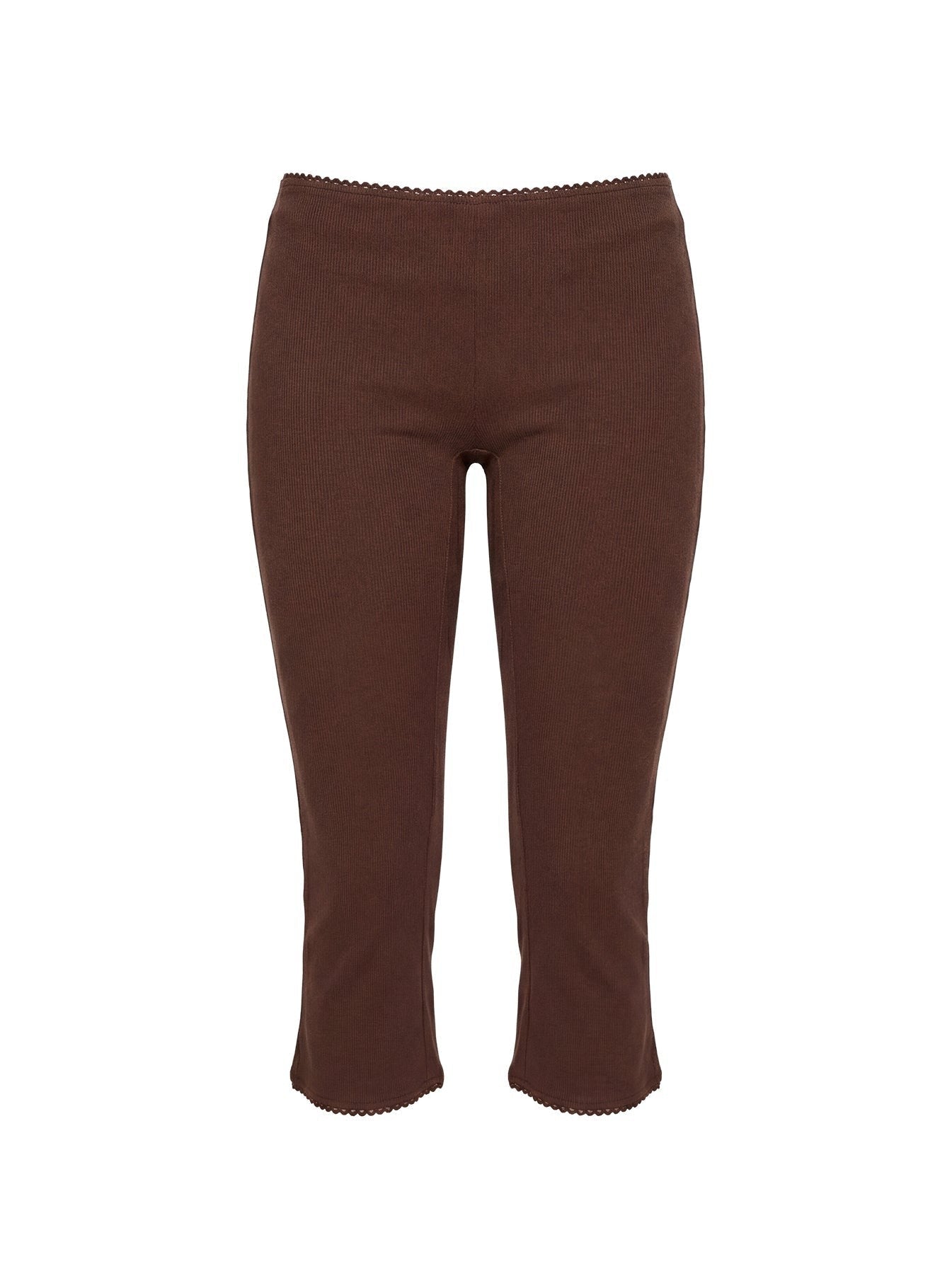 Baseline Rib Capri Pants Chocolate