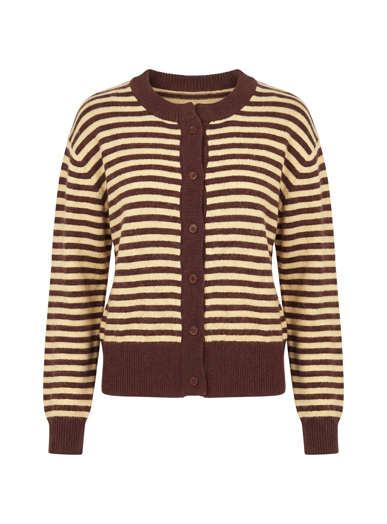 Melancholia Cardigan Brown / Lemon Stripe