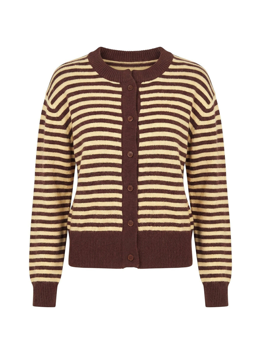 Melancholia Cardigan Brown / Lemon Stripe