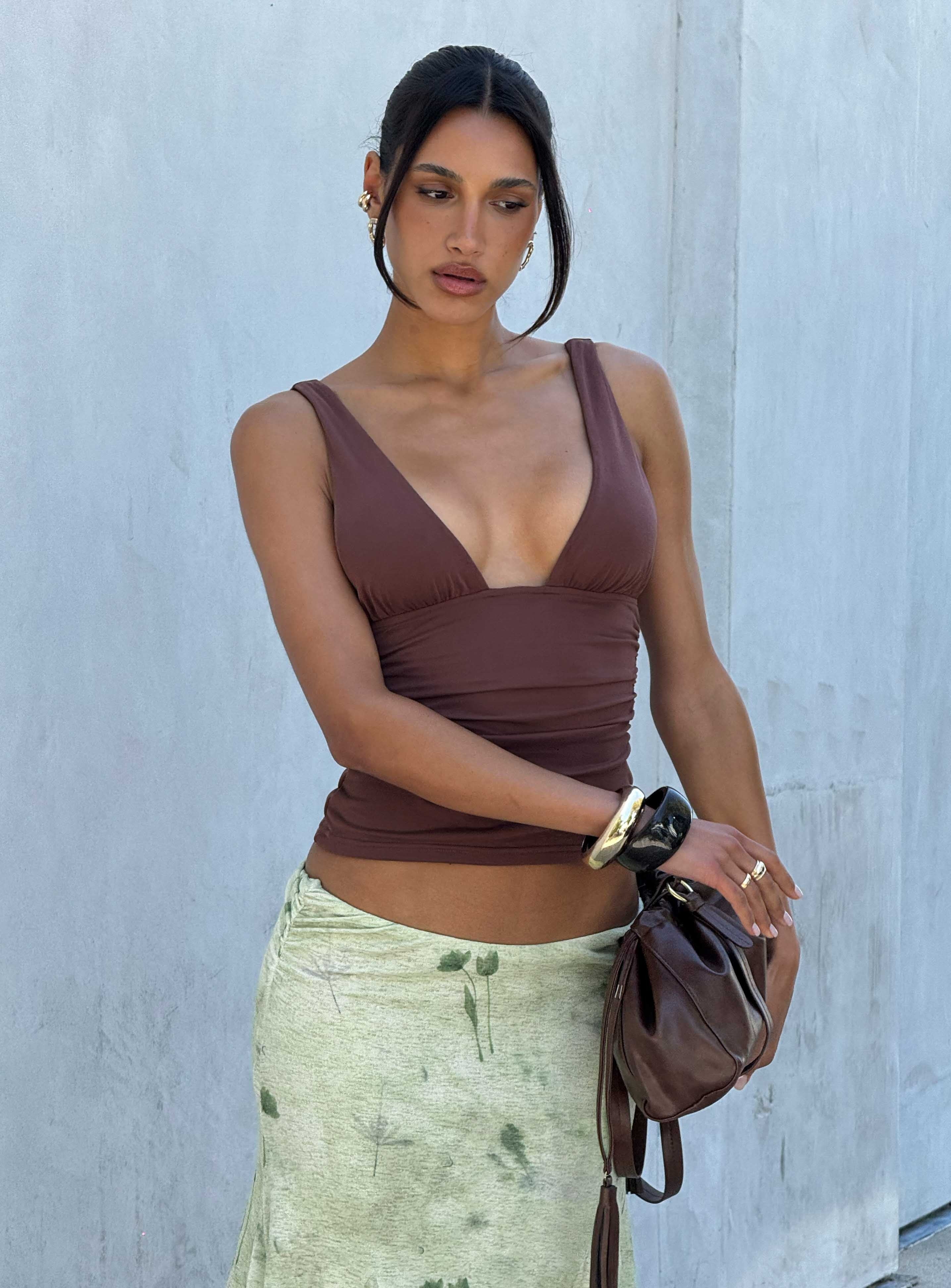 Sublime Ruched Top Brown