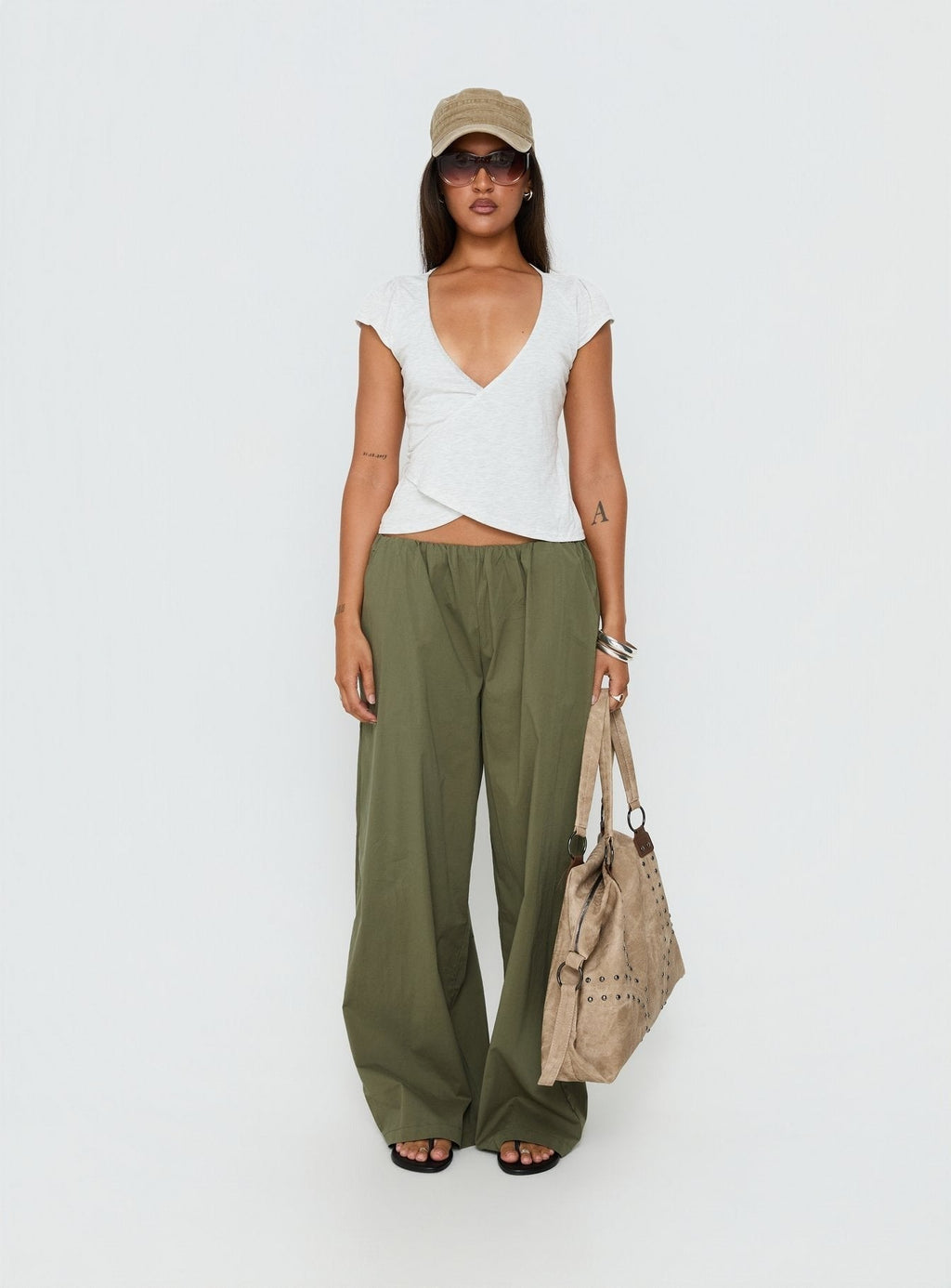 Lunea Concealed Waistband Pants Khaki