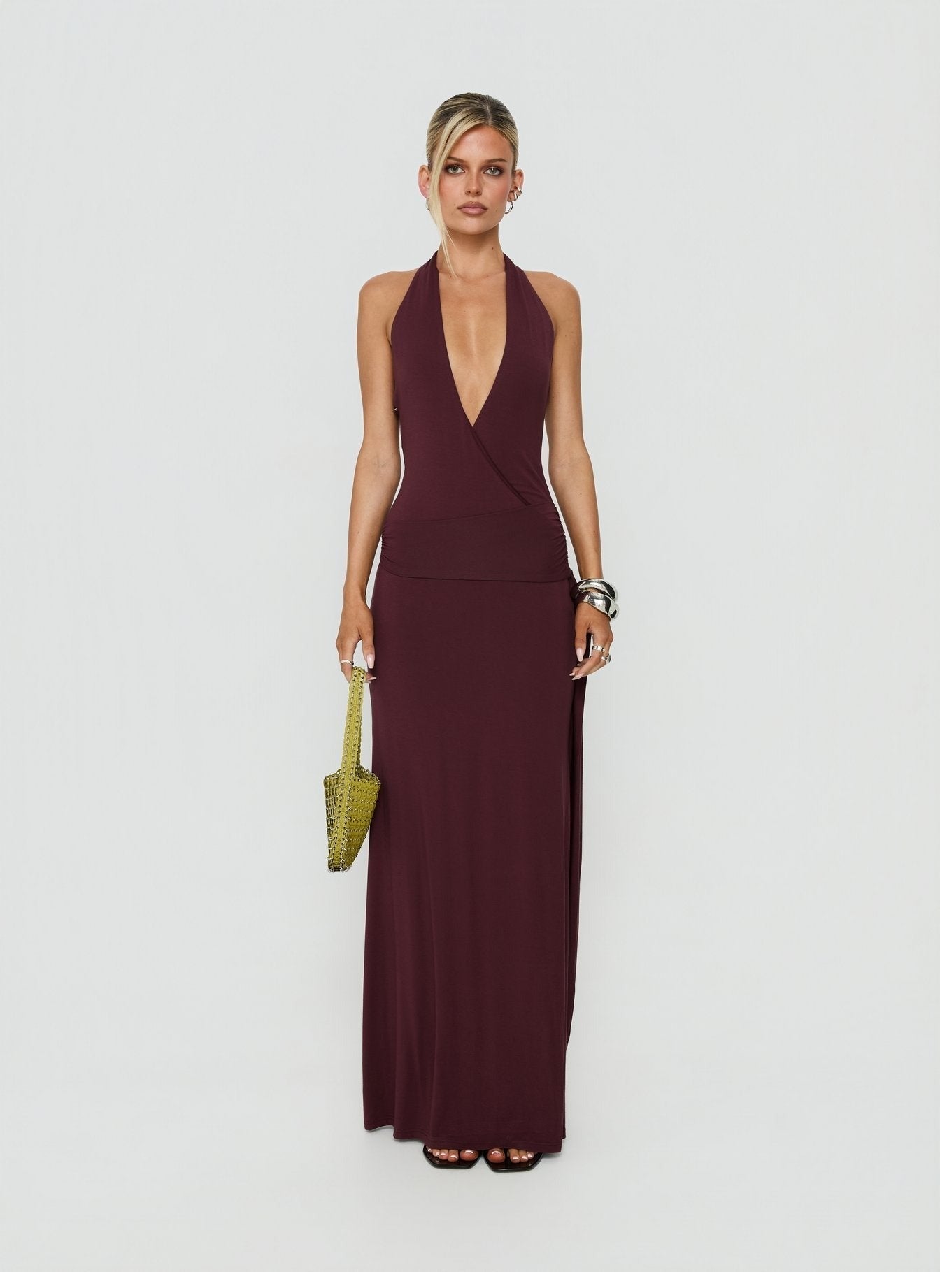 So Major Draped A-Line Maxi Dress Plum