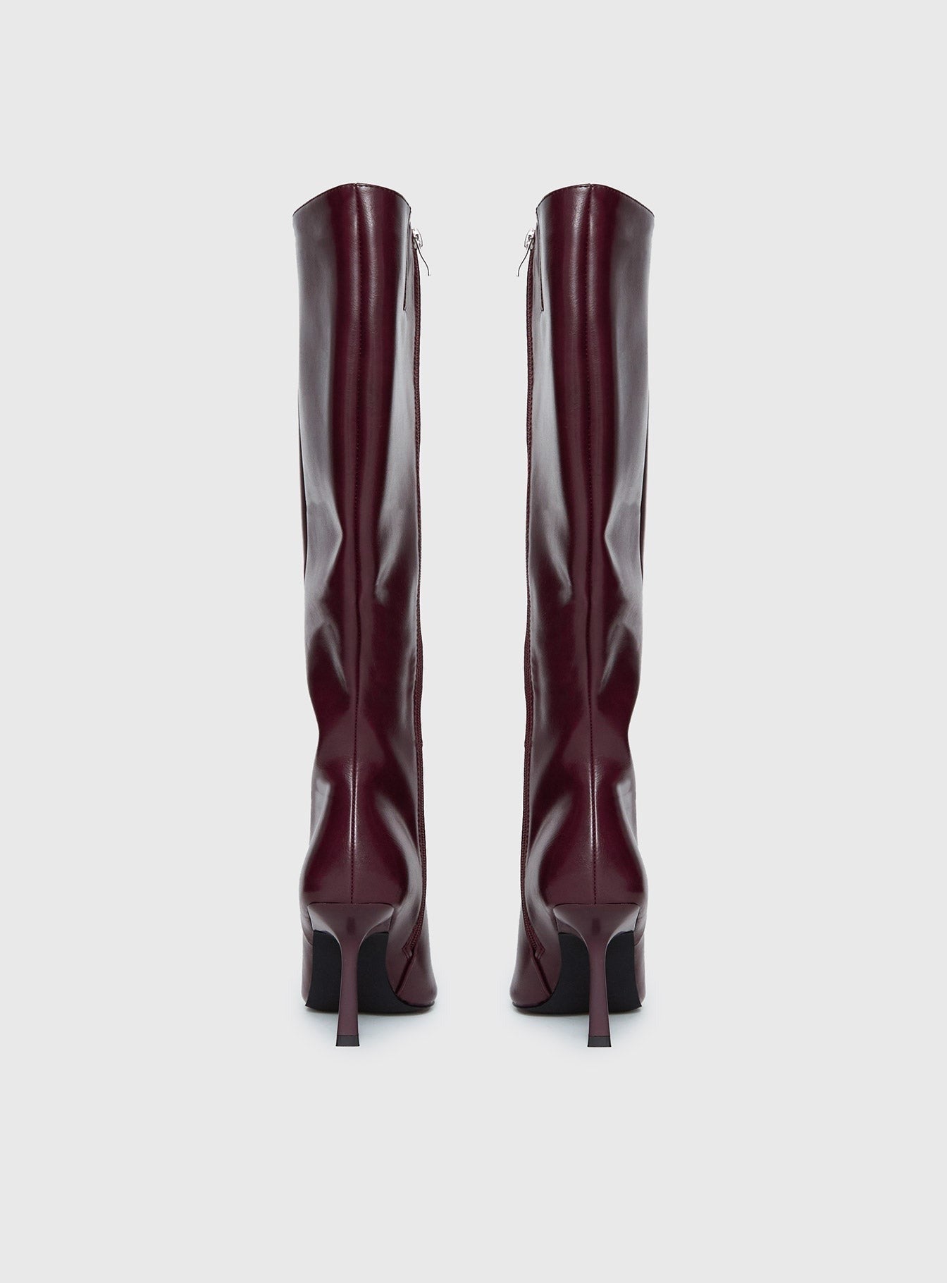 Harrie Knee High Boots Burgundy
