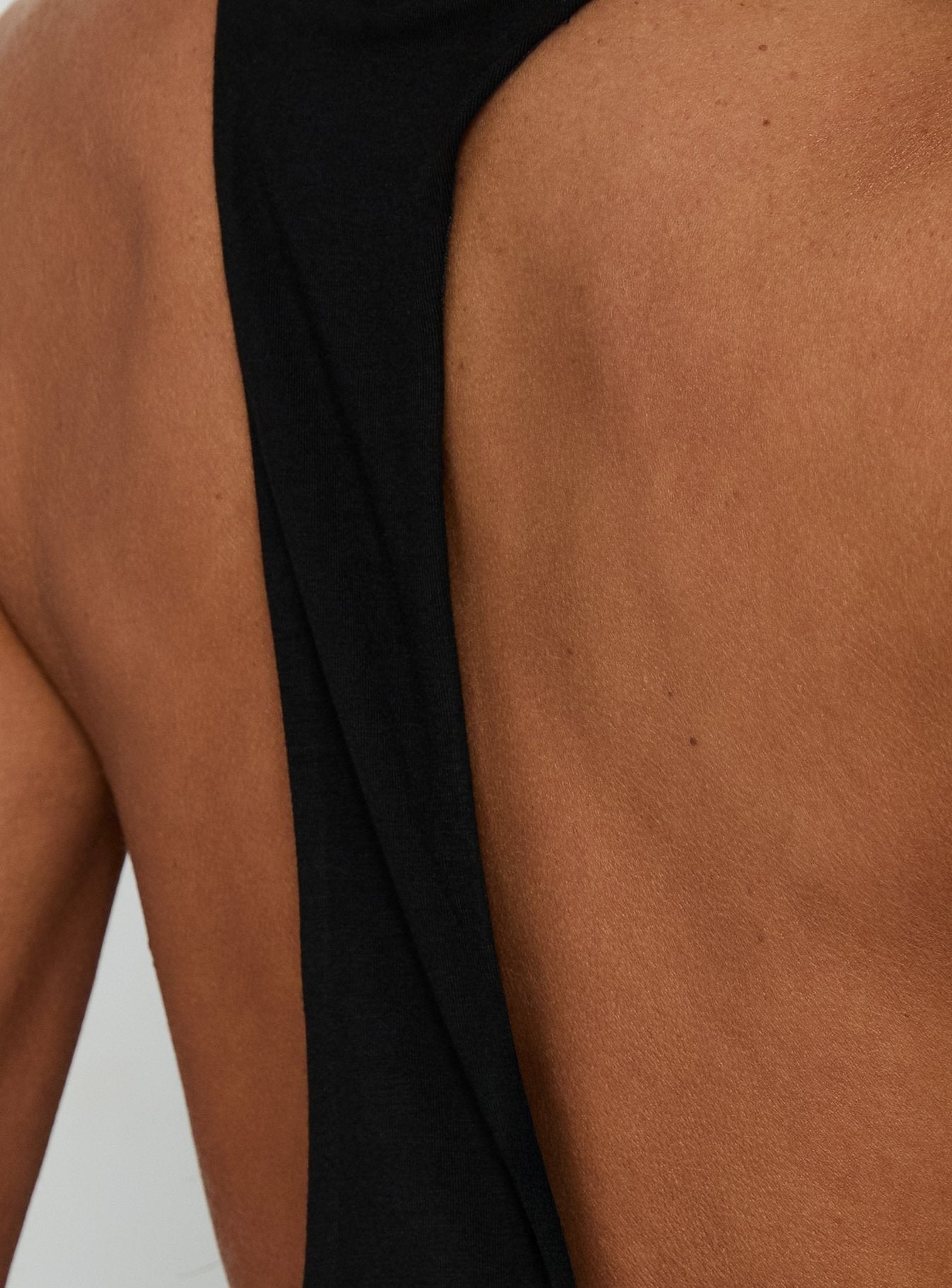 Think About Me Plunge Neck Racerback Maxi Dress Black