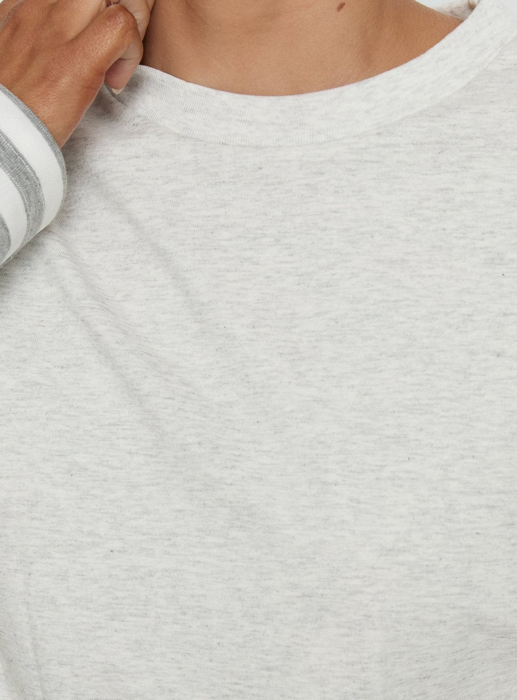 Ryann Long Sleeve Layered Top Grey / White Stripe