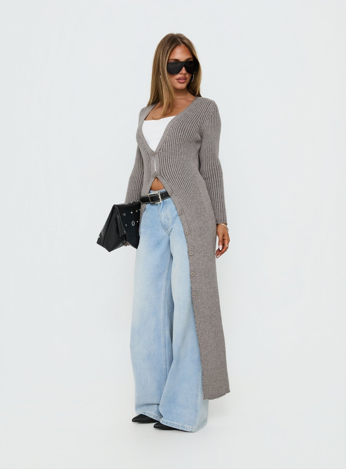 Early Nights Longline Cardigan Grey