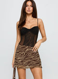 Feed The Soul Mini Skirt Brown / Zebra