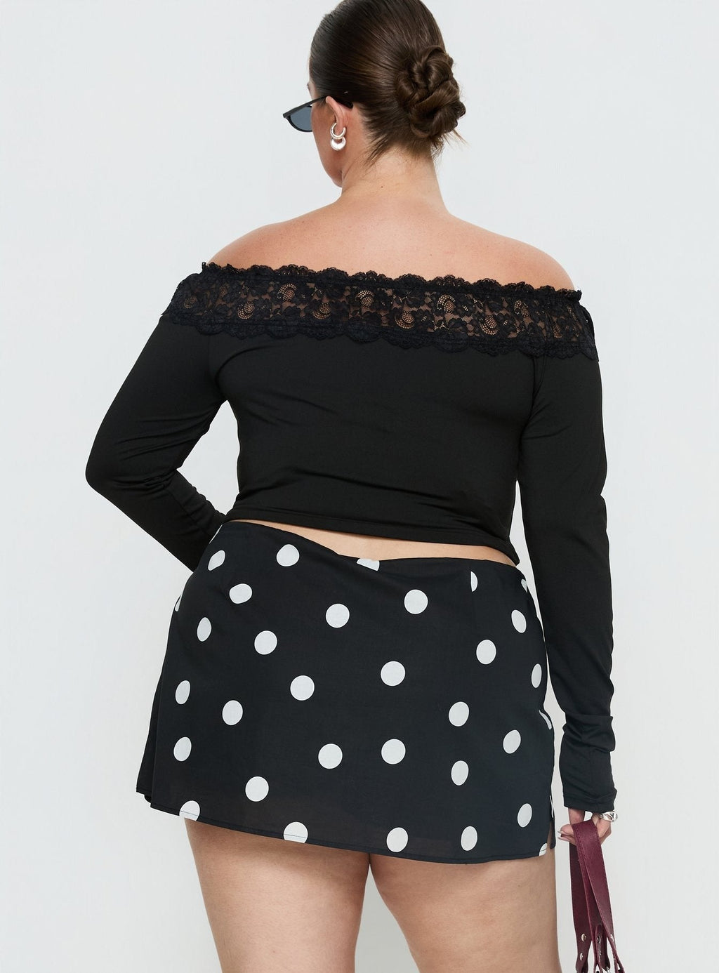 Special Treat Skort Black / White Polka Dot Curve
