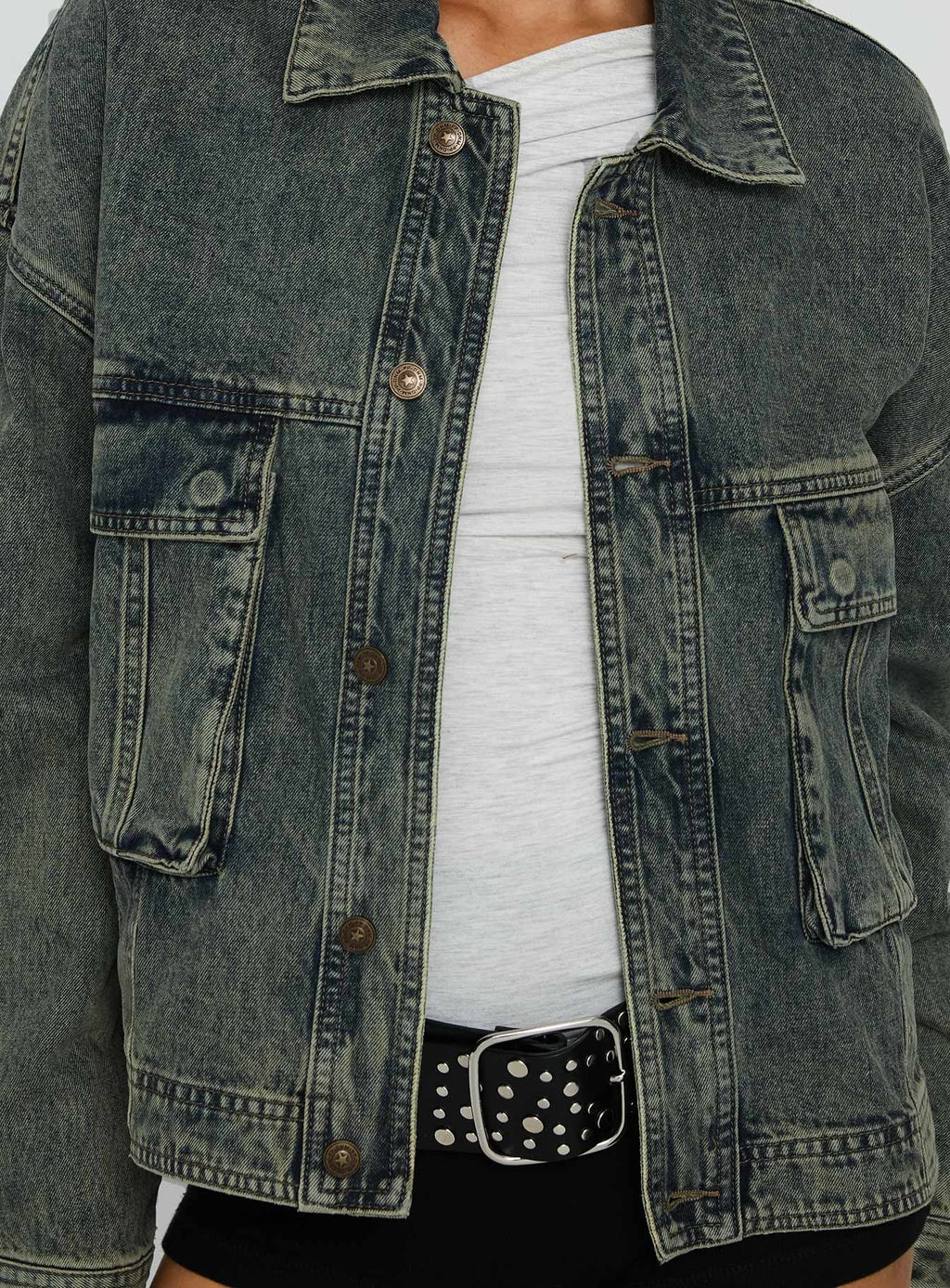 Kier Oversized Denim Jacket Acid Wash