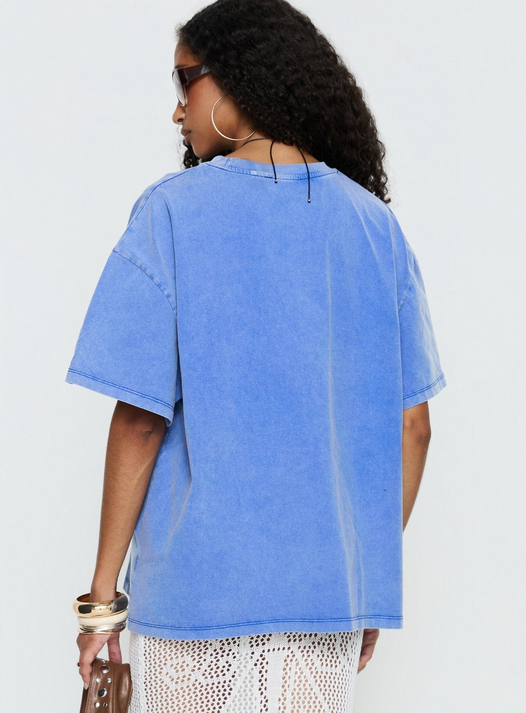 Watercolour Daydream Oversized Graphic Tee Washed Blue