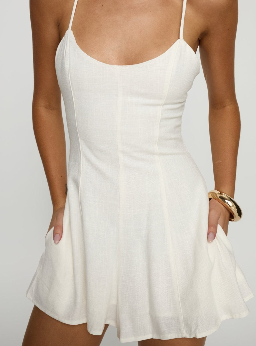 Dorothee Flowy Romper Cream