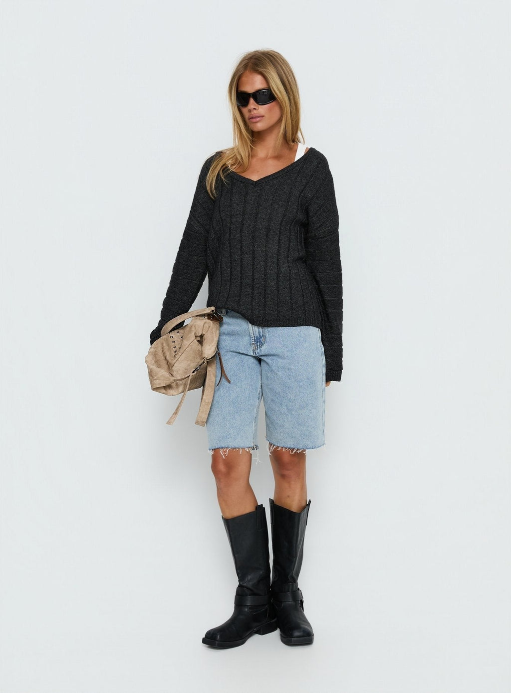 Main Thing Knit Sweater Black Marle