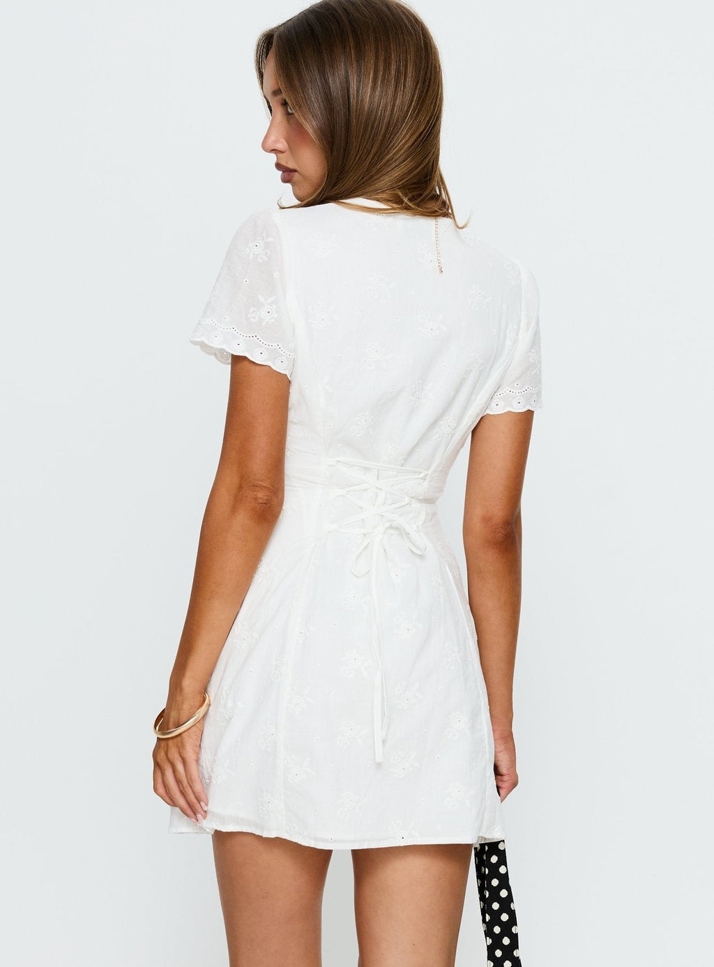 Emoree Anglaise Mini Dress White