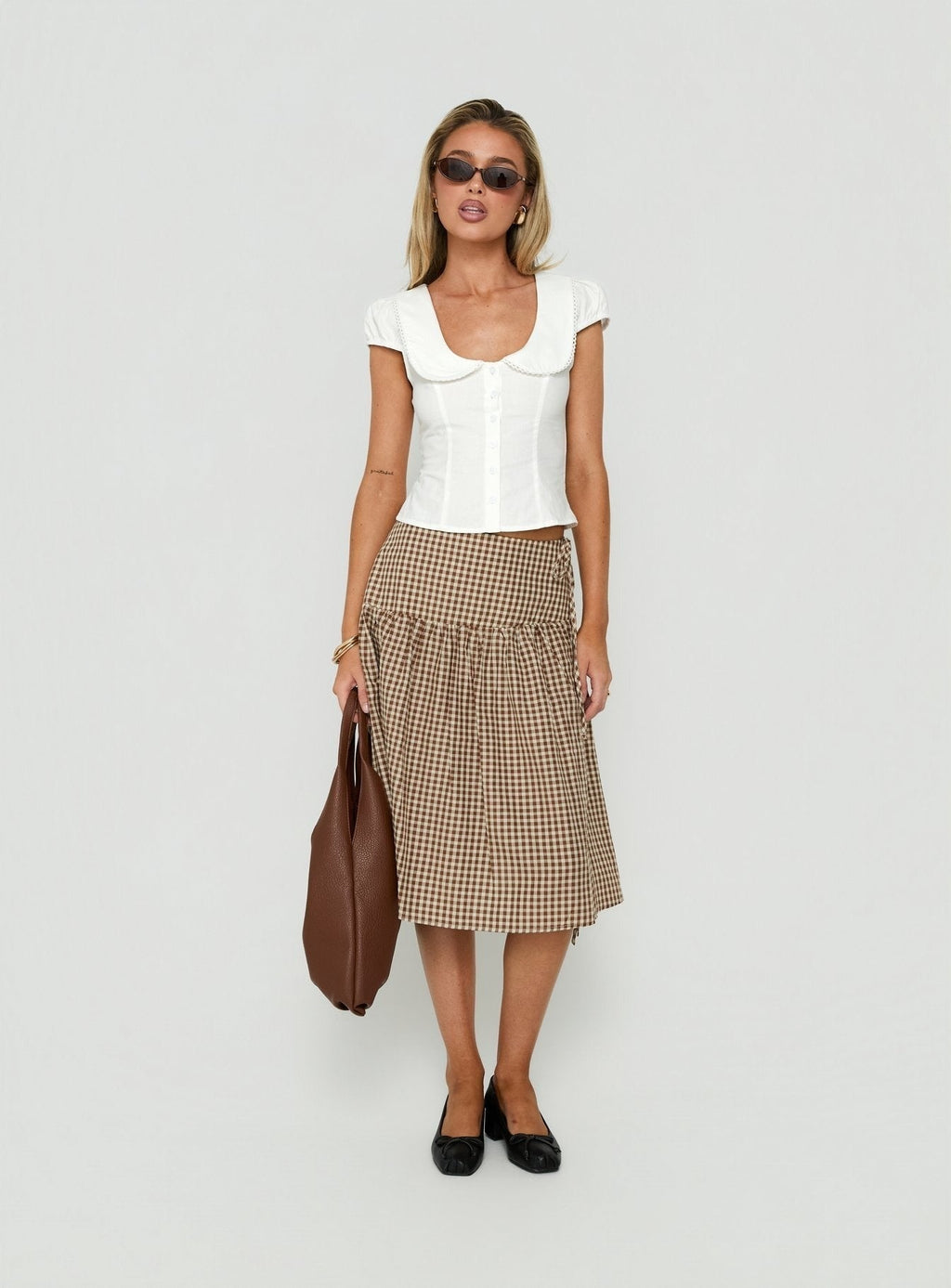 Gardinia Collared Button Down Top White