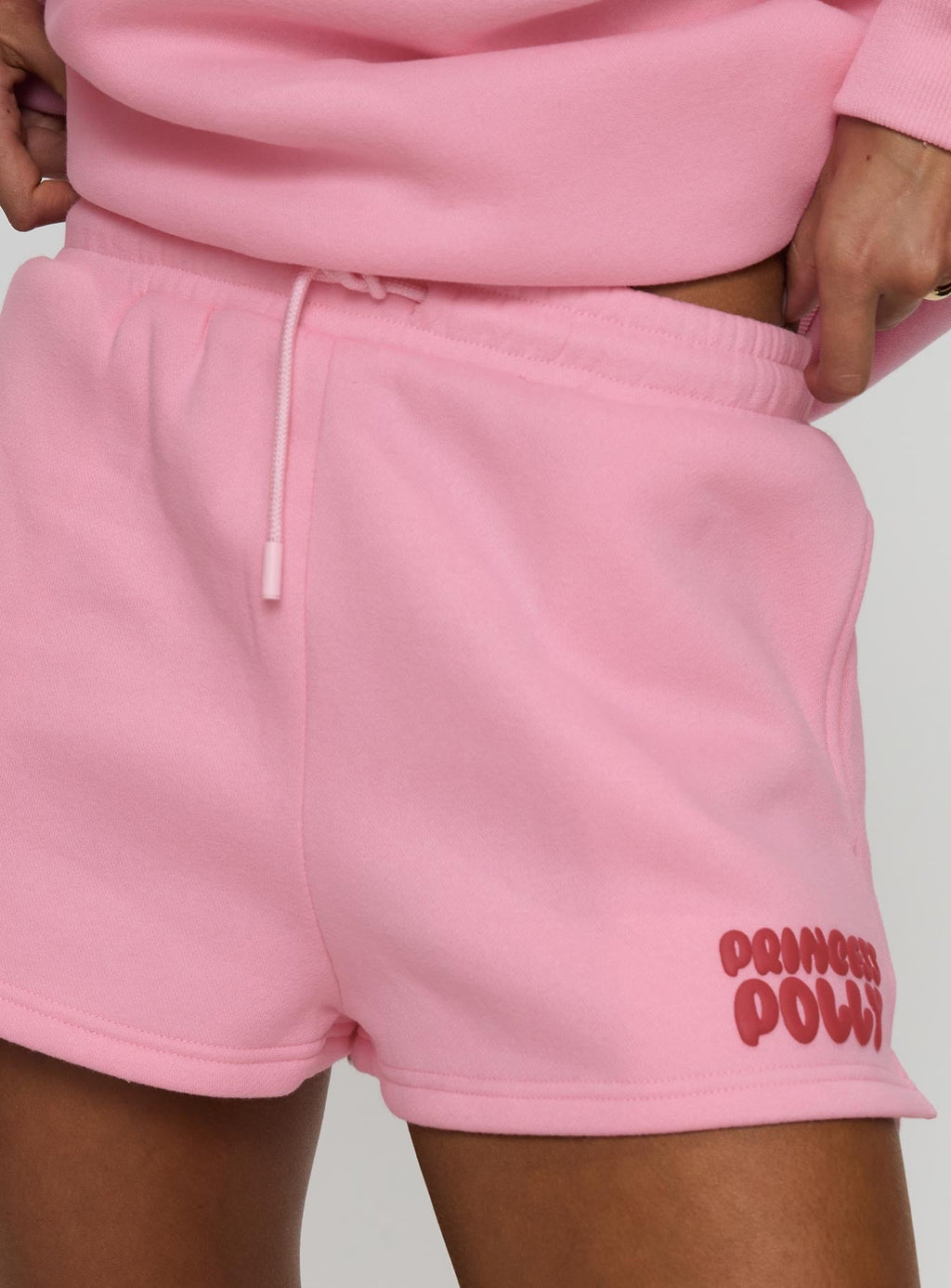 Princess Polly Sweat Short Bubble Text Pink / Red