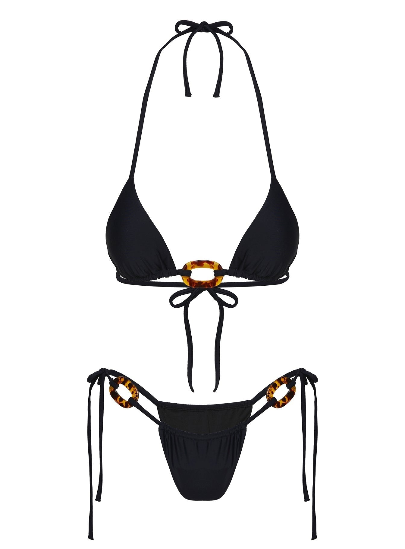 Jenner Tie Side Bikini Bottoms Black