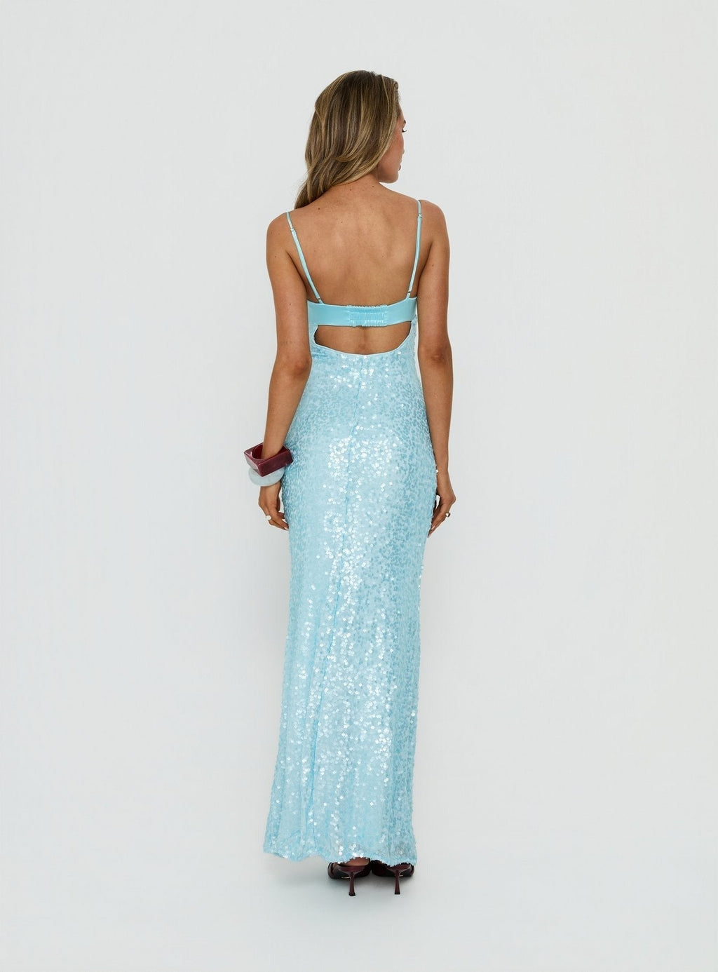 Every Lifetime Sequin Maxi Dress Baby Blue