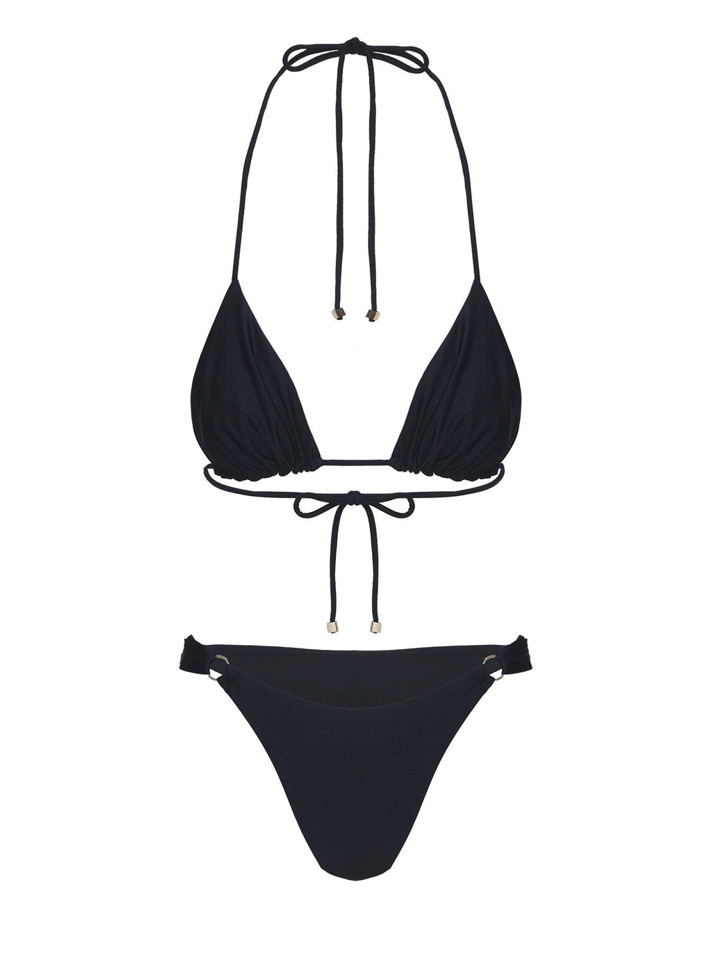 Kennedie Shine High Cut Ring Bikini Bottoms Black