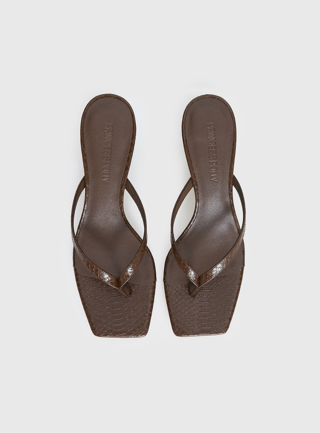 So Exclusive Snake Thong Heels Brown